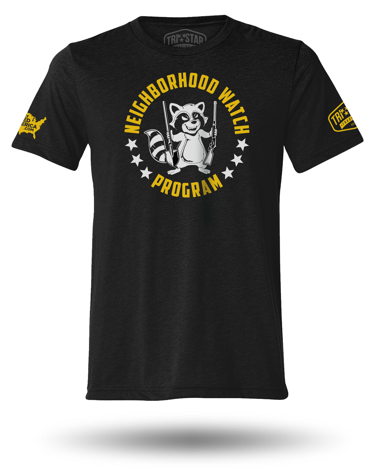 LEGALLY ARMED AMERICA NEIGHBORHOOD WATCH TRASH PANDA TEE - BLACK